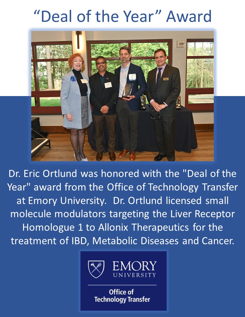 Emory Department of Biochemistry (@emorybiochem) on Twitter photo Congratulations to <a href="/OrtlundLab/">Ortlund Lab</a> on earning “Deal of the Year” from <a href="/EmoryOTT/">Emory Technology Transfer</a>'s Annual Celebration of Technology & Innovation! Congratulations to <a href="/OrtlundLab/">Ortlund Lab</a> on earning “Deal of the Year” from <a href="/EmoryOTT/">Emory Technology Transfer</a>'s Annual Celebration of Technology & Innovation!