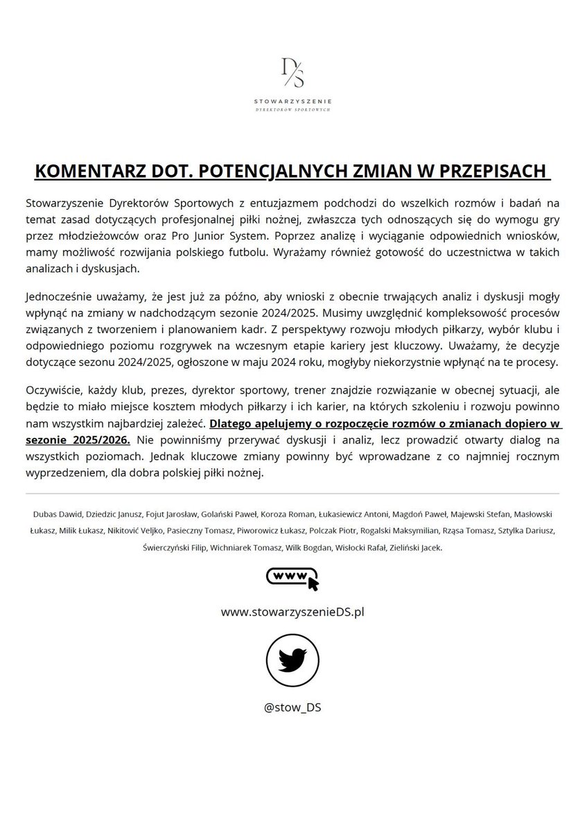 Stowarzyszenie Dyrektorów Sportowych tweet media