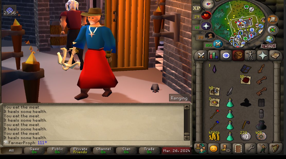 GameMakerSeth's tweet image. 50 KC no rune crossbow but cool fedora