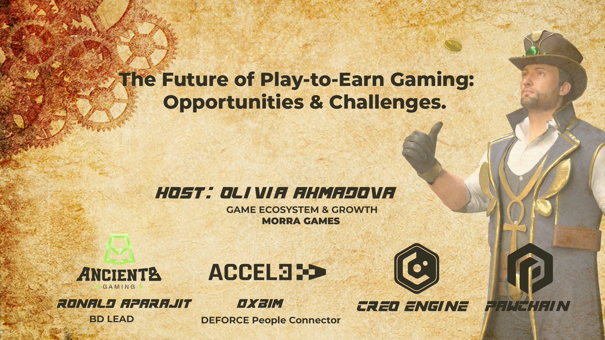 Curious about the future of play to earn in #web3gaming? Join us tomorrow as we discuss the opportunities and challenges of #P2E with some amazing friends. Space: x.com/i/spaces/1eaJb… Date: March 28th, 2024 Time: 7pm GST (3pm UTC) Host: @dxb_oliviaa Speakers: @creo_engine…