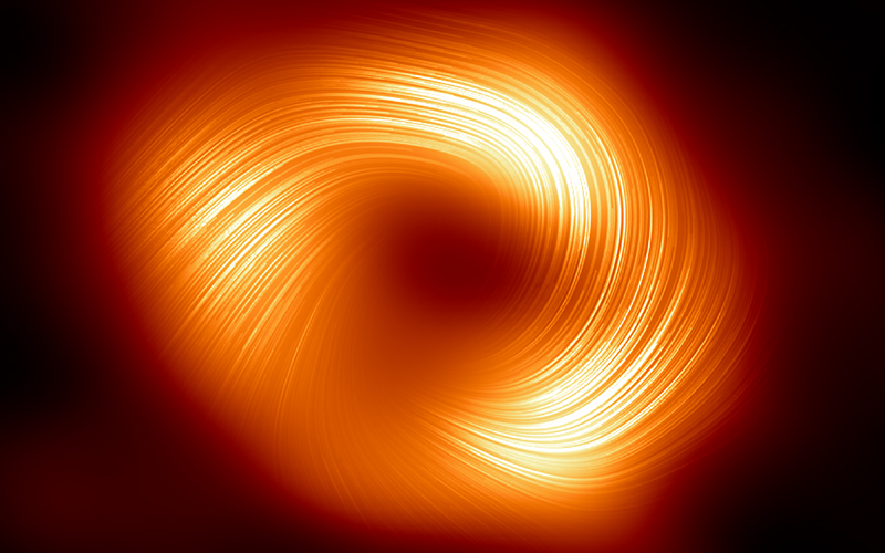The first image of our galaxy's central black hole in polarised light has been released by the @ehtelescope collaboration involving Dr Ziri Younsi @MSSLSpaceLab, revealing strong and organised magnetic fields very similar to those around the M87 black hole ucl.ac.uk/news/2024/mar/…
