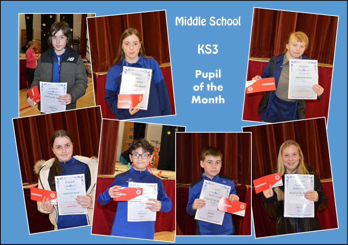 More worthy Key Stage 3 winners of Pupil of the Month. Well done everyone!