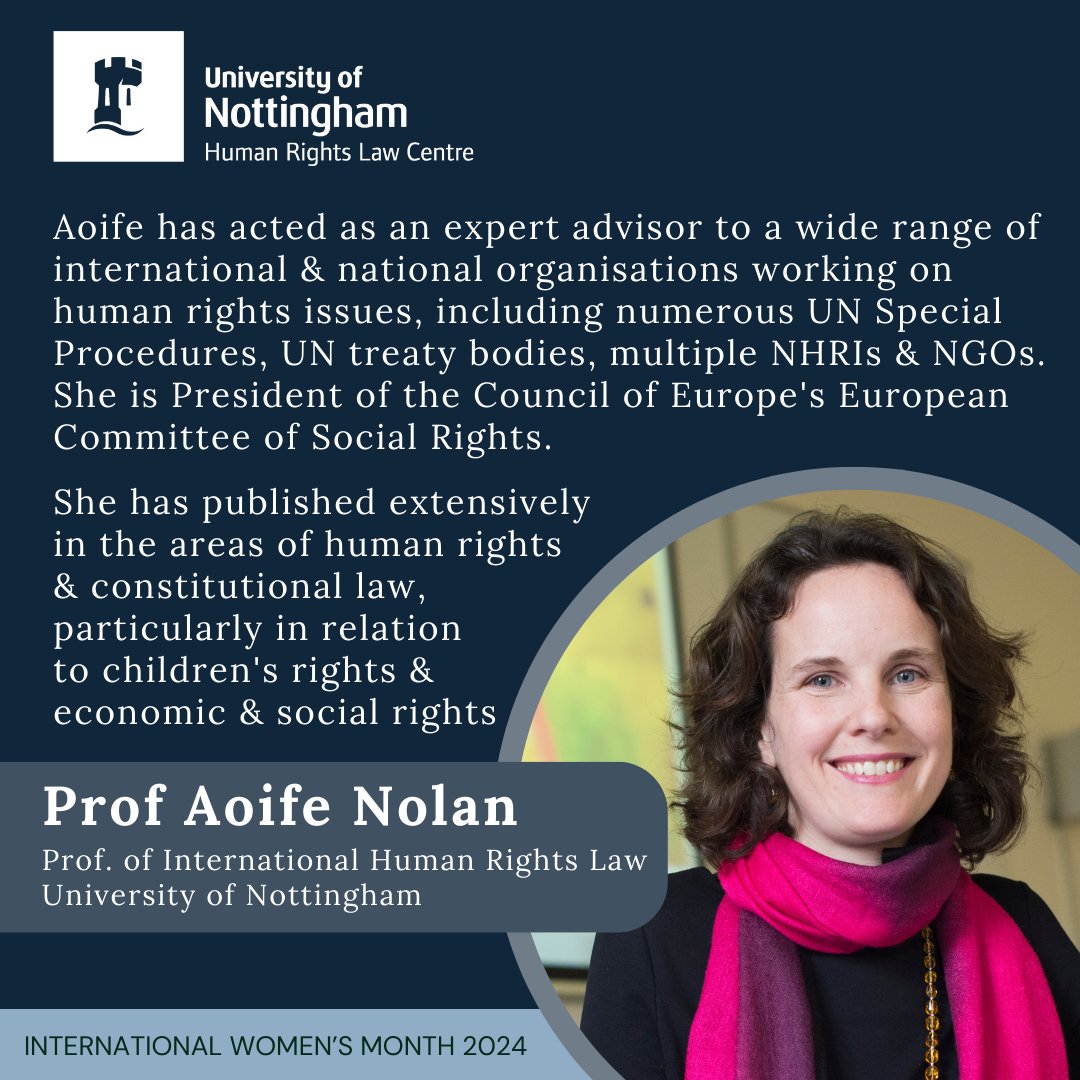 HRLC Director @commentator01’s expertise in human rights & constitutional law spans academia, law, policy & practice. She is an academic expert at @DoughtyStreet & currently chairs the @coe #socialrights Committee. #UoNWomen #InternationalWomensMonth at @UniofNottingham