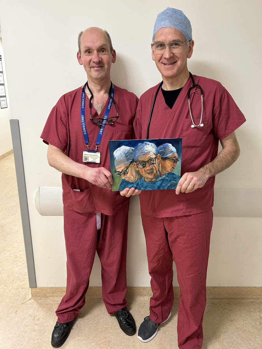 Dr Sean Elliott, Consultant Anaesthetist & I have worked together for many years He’s one of the safest & most caring doctors I know Sean is leaving to do an arts degree & brought me this painting. What talent he has in art too! I’ll miss him very much as will our patients 😢