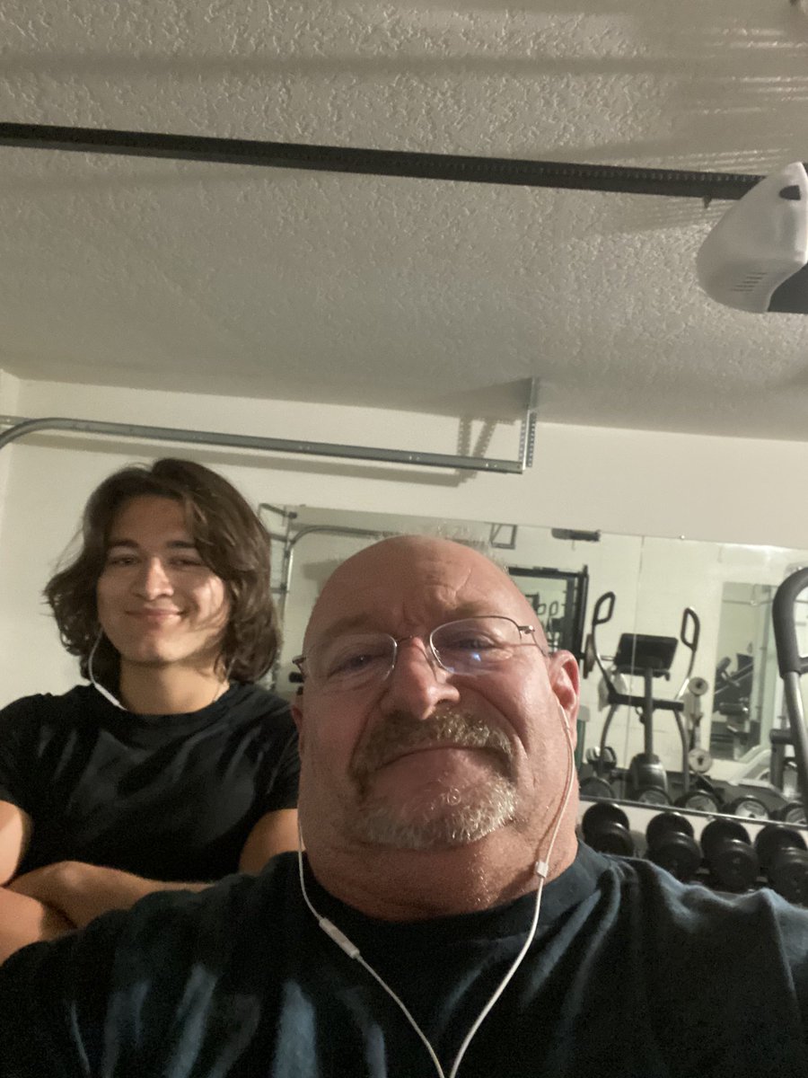 ☀️ Good Morning Everybody ☀️ Dylan & I are in Our Hermits Dungeon Working Out 🏋️‍♀️ Chest & Shoulders Together! A Daddy’s Dream Come True! Have an Amazing Wednesday Addams Day Everyone!