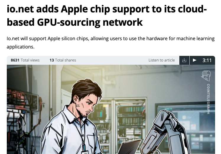 🍎 + io.net = 🦾