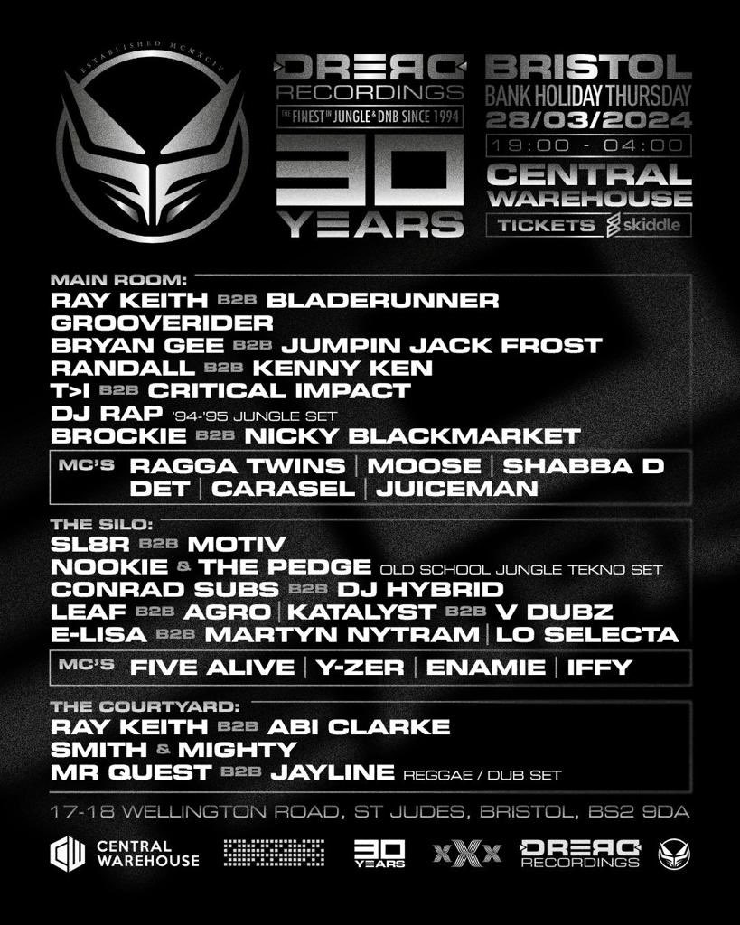 So ready to touch down in Bristol tomorrow for 30 years of dread! This city is hands down one of the best &amp; to share this moment with so many of our legends is gonna make it real special 😍

<a href="/RAYKEITH1/">Ray Keith</a> 💜

YOU’D BE SILLY TO MISS OUT 👇🏼
skiddle.com/whats-on/Brist…