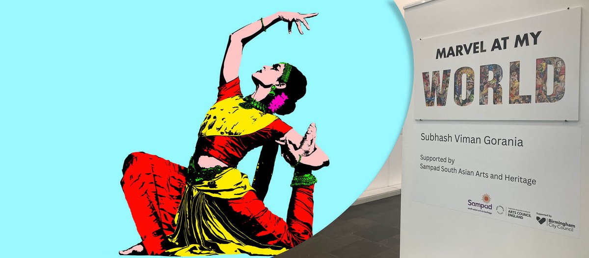 sampad_arts's tweet photo. This Easter, see Marvel At My World free exhibition at @LibraryofBham before it closes on 13 April
@SubhashViman debut exhibition is influenced by heroes in his life, ranging from dance gurus to protagonists found in Hindu mythology & superheroes found in comics.
#forfamilies https://t.co/Est1LYXs9o