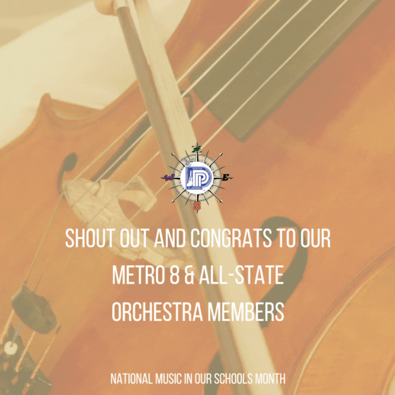 It's National Music in Our Schools Month. S/O & Congrats to the 4 #FZSD musicians named to the All-State Orchestra and to all 33 who earned one of the 53 seats in the Metro 8 All-District Orchestra. Learn more: go.fzsd.us/Arts