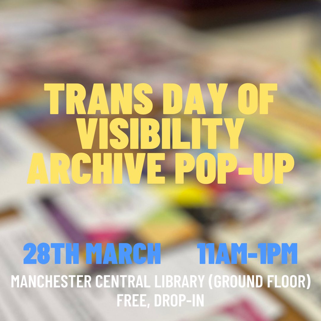 Immerse yourself in LGBTQ+ history at our pop-up exhibition to mark the week of Trans Day of Visibility! Discover selected items from LGBT Foundation’s extensive archive collection, which illustrate the histories of trans communities in our region and beyond. No ticket needed.