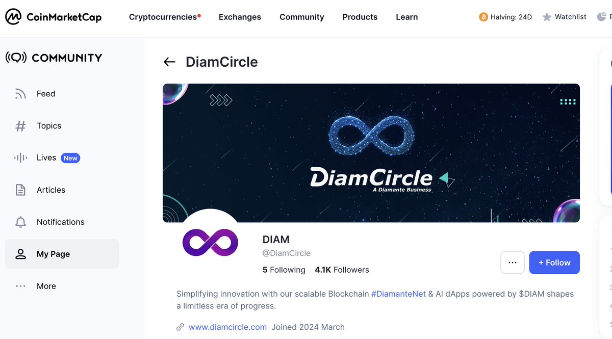 diamante_io's tweet photo. A huge shout-out to our incredible #DIAMArmy! In less than 48hrs, we've soared to 4k on @CoinMarketCap, thanks to your unwavering support. Let's keep this momentum going! 

Keep supporting your favourite project, and stay tuned for more milestones. 💎 #CryptoCommunity #Crypto #DIAM