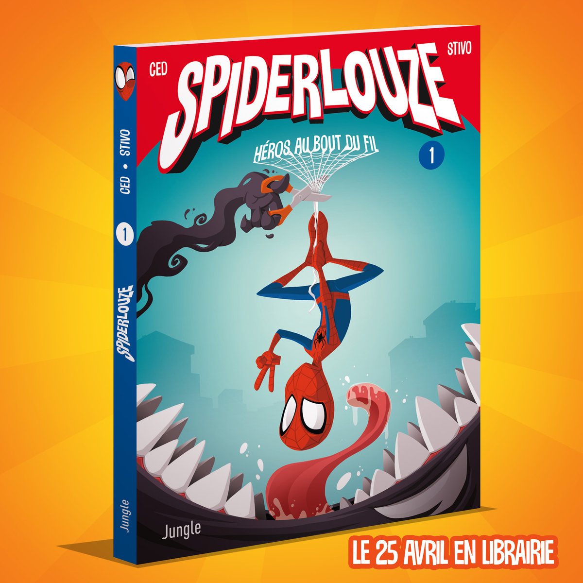 Stwivo's tweet photo. Et il est temps de vous dévoiler en quasi-exclusivité la couv de Spiderlouze ! (apparemment, on pouvait déjà la voir sur les site de ventes en ligne)
Allez, moins d'un moins à tenir, ça va bien se passer !

#bd #comics #humour #parodie #spiderman #spiderlouze #venom #peterparker https://t.co/YaXHKWoiJN