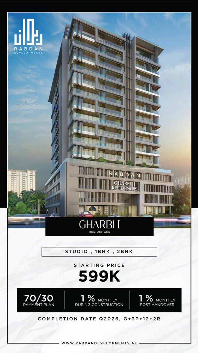 realtorrasheed's tweet photo. 🚀*New Launch By Rabdan* *GHARBI 1 IN ARJAN, DUBAI*
Call/WhatsApp: +971588244056
#Gharbi1Residences #Rabdan #Arjan #apartments #JVC #affordable #luxuryproperties #investmentoption #properties #uae #highroi #dubaihomes #dubailife #dxb https://t.co/0Lam8OJX9v
