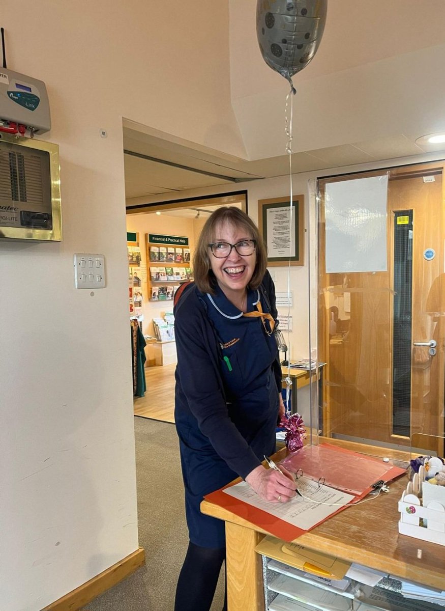 Yesterday Macmillan Nurse Margaret signed out for the last time as she starts her retirement. Margaret has supported patients of Trafford for such a long time and will hugely be missed. Thank you for everything you have done Margaret. Happy Retirement 💚💚 <a href="/TraffordLCO/">Trafford Local Care Organisation</a>