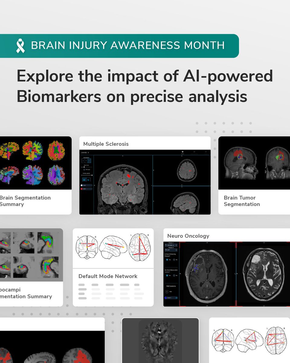 🧠 Stand with us in our dedication to advancing brain injury research this #BrainInjuryAwarenessMonth. Discover our innovative #neuroimaging tools, optimized with AI for precise diagnosis and thorough treatment assessment. Explore further: bit.ly/432c3Ca