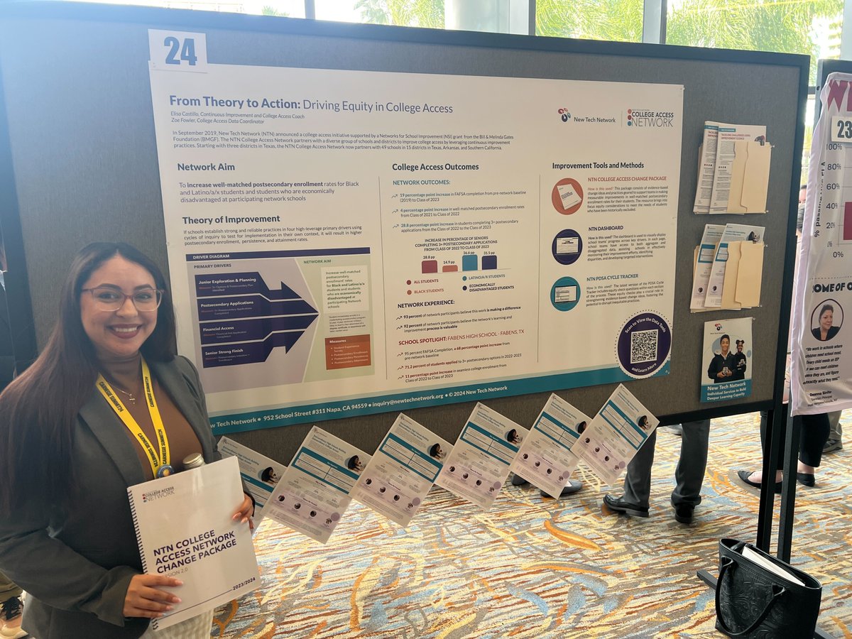 Our own Elisa Castillo is sharing data and learning from NTN's College Access Team at #carnegiesummit24. As a result of their work, schools have transformed their college access systems to better support their economically disadvantaged students, black and latino/a/x students.