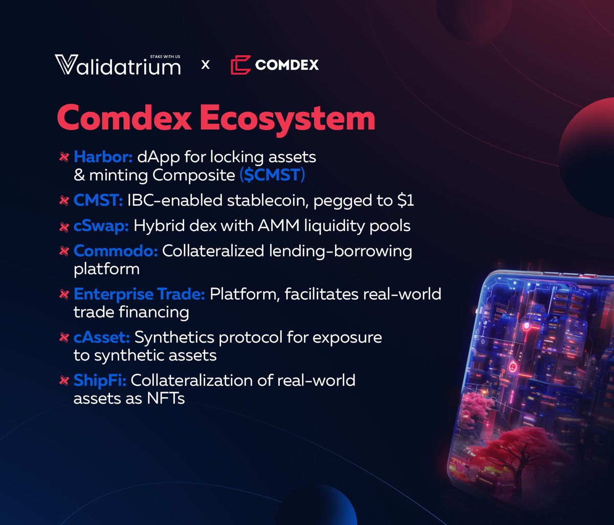 Streamlining DeFi Deployment in Cosmos with Comdex @ComdexOfficial - L1 nfrastructure streamlines DeFi applications deployment within Cosmos, enhancing accessibility and efficiency in decentralized finance. It's broad ecosystem offers a diverse range of DeFi solutions. Lets…