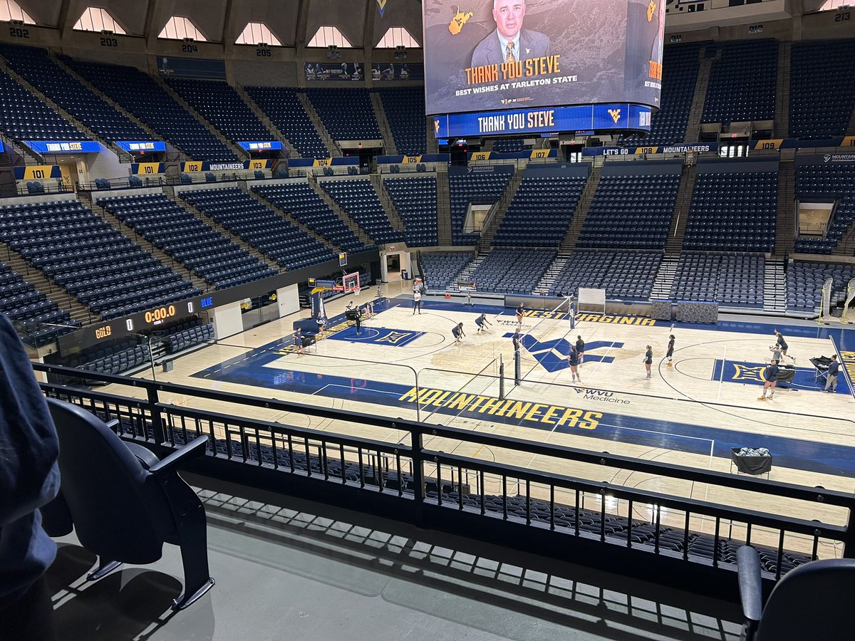 Amberwat12's tweet photo. A huge thanks to Coach Jen, Coach Burdette, Coach Aubrey and Coach Mike at @WVUVolleyball for having me out on a visit! I had an amazing time!! https://t.co/AoOANJ5nqP