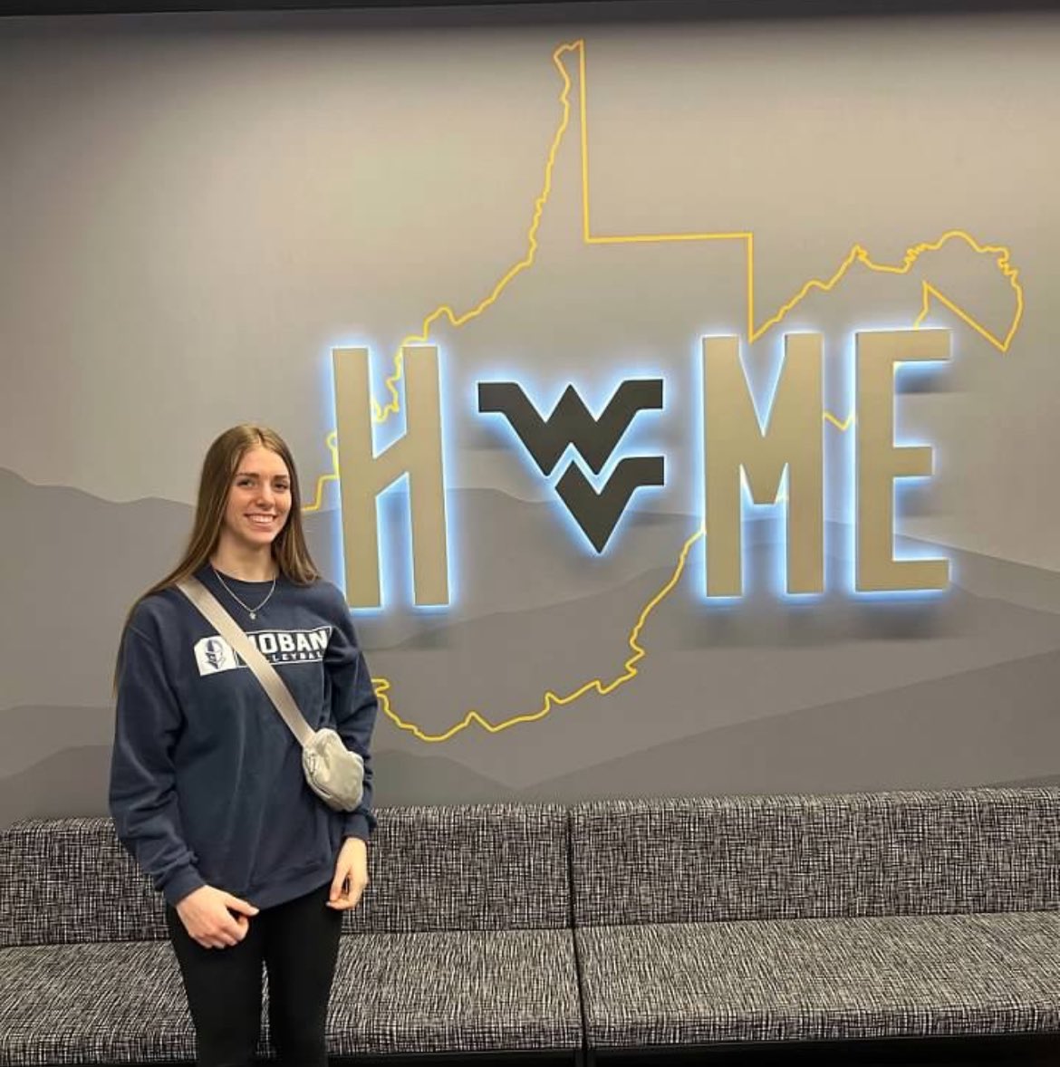 Amberwat12's tweet photo. A huge thanks to Coach Jen, Coach Burdette, Coach Aubrey and Coach Mike at @WVUVolleyball for having me out on a visit! I had an amazing time!! https://t.co/AoOANJ5nqP