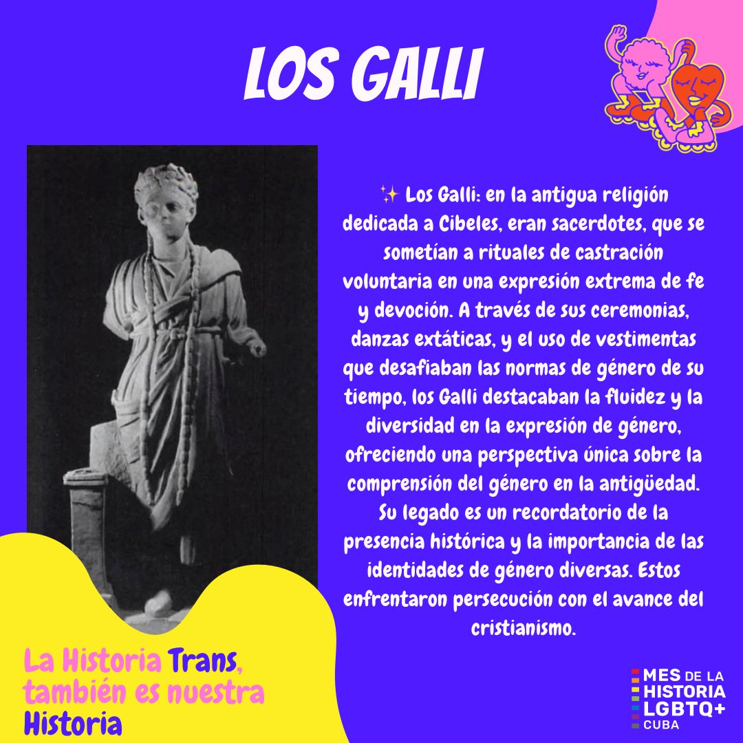 lgbtqhistcuba's tweet photo. En la #SemanaDeLaVisibilidadTrans, recordemos a los Galli, antiguos sacerdotes de Cibeles. Su vida, marcada por prácticas que desafiaban las normas de género, nos enseña que la diversidad de identidad es tan antigua como la humanidad misma. 🌈 #HistoriaTrans #DiversidadDeGénero https://t.co/7sI51UhaRb