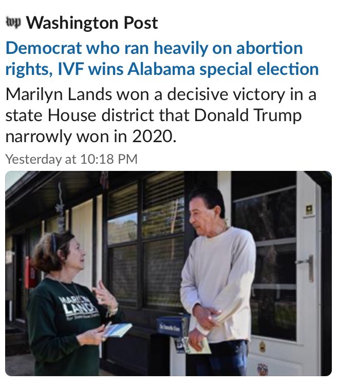 Marilyn Lands’ win in Alabama is exactly what the Republican Party has to fear. It’s not just Alabama. 🇺🇸 There are a Marilyns all over the country. 🙋‍♀️