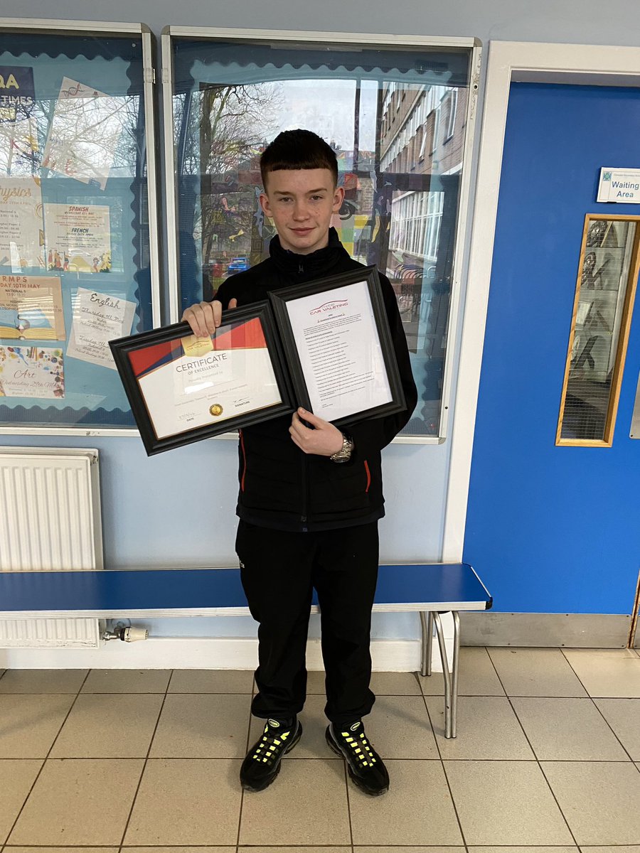 🏆Exceptional Excellence Award🏆 Great achievement for J @ClevedenSec42 making the top 25 out of 5500 pupils we train each year J has trained over 1000 pupils at 14 different schools throughout Scotland, This is the most pupils trained by anyone on a work experience placement👏