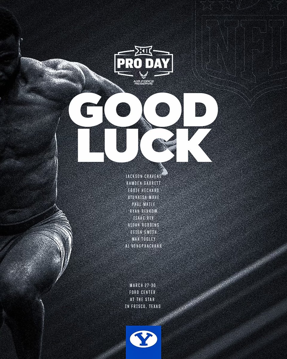 Good luck at @Big12Conference Pro Day Cougs!! 🤙
