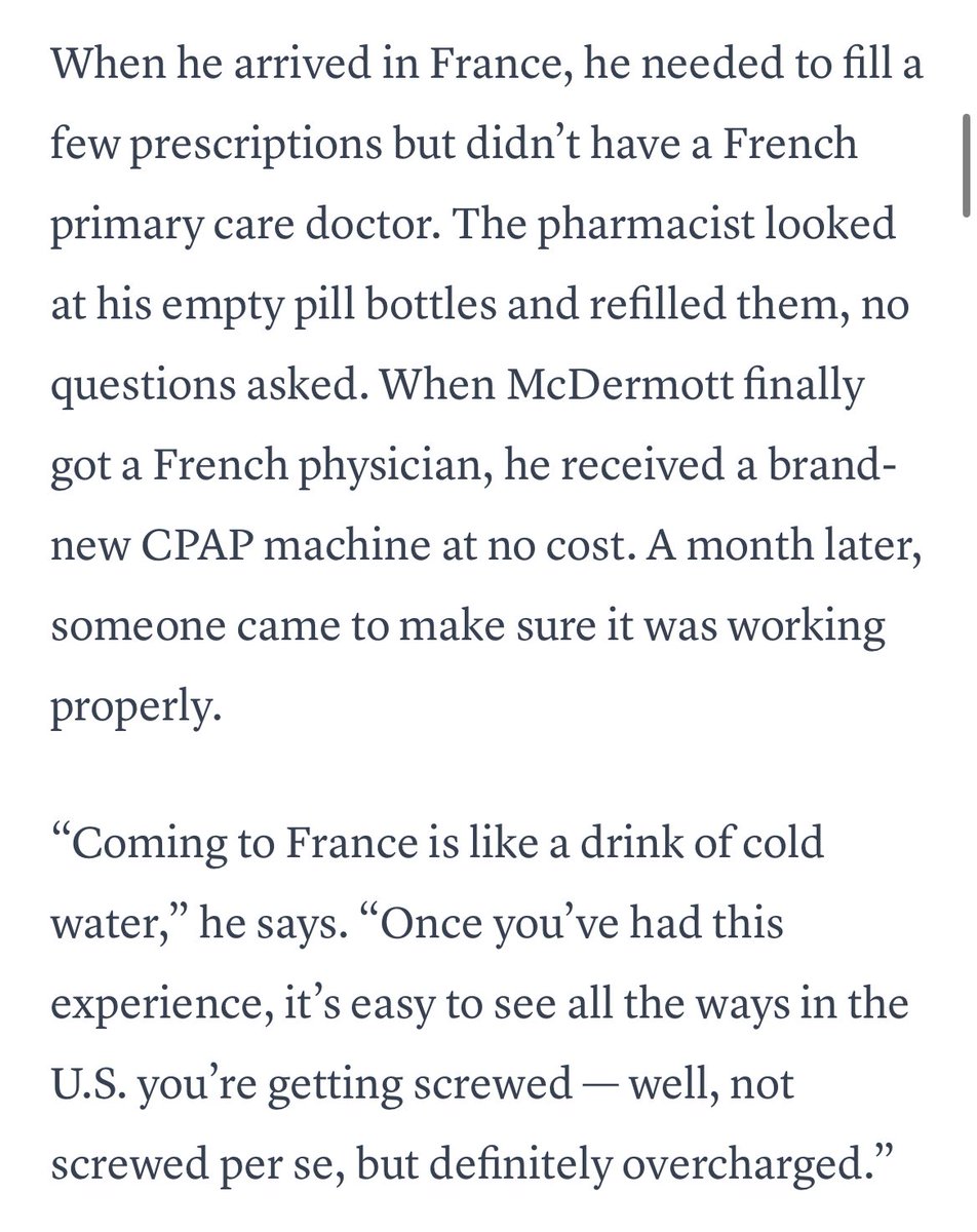 Former Dem Rep. Jim McDermott now receives free healthcare and doesn’t lock his doors at night in France. 

Rare to read about a retired lawmaker who gets to experience a basic standard of living he pressed for in the US. 

Great profile from <a href="/ArielCohen37/">Ariel Cohen</a> rollcall.com/2024/03/27/liv…
