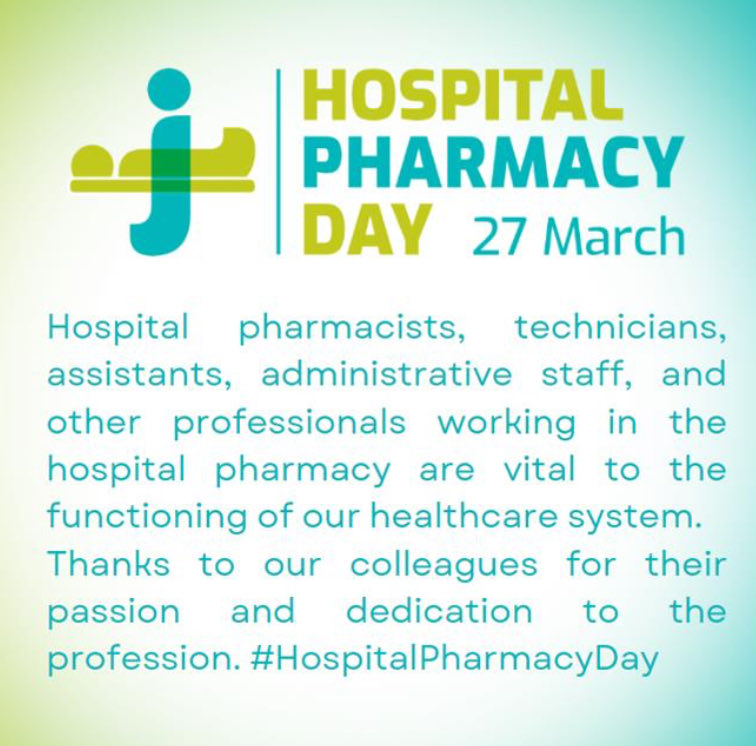 RhianDaniel2's tweet photo. Proud to be celebrating #HospitalPharmacistDay today. Thank you to all my dedicated colleagues locally, nationally and world wide for the essential role they play within healthcare systems #Indispensible https://t.co/j2XcAlUmuE