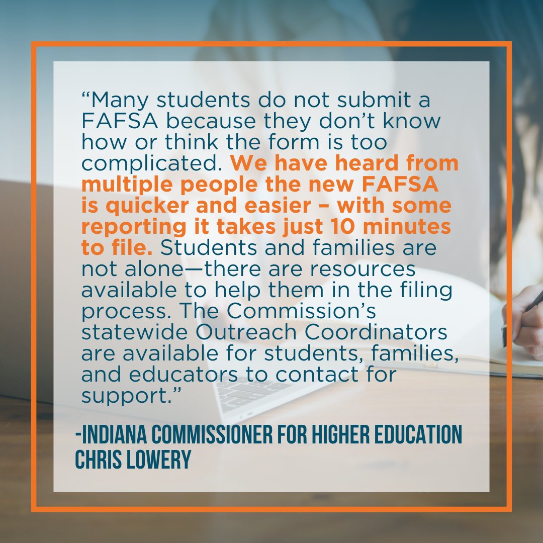 It's crucial to motivate and support students to submit their FAFSA before the state's priority deadline of April 15. The Commission offers resources to help students successfully complete the FAFSA. For more details, visit learnmoreindiana.org/fafsa.