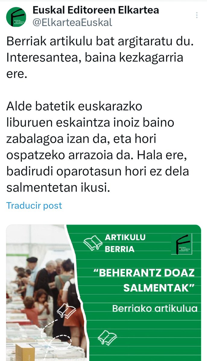 akaziaga's tweet photo. ❌ Interesantea, baina kezkagarria ere.
✅ Interesgarria, baina kezkagarria ere bai.
✅ Interesgarria, baita kezkagarria ere.
#EuskaraOneanHobe
@ElkarteaEuskal / #Lexikoa
#Ere_Bai / #Ere_Emendiozkoa https://t.co/xyL5Ch0vpS