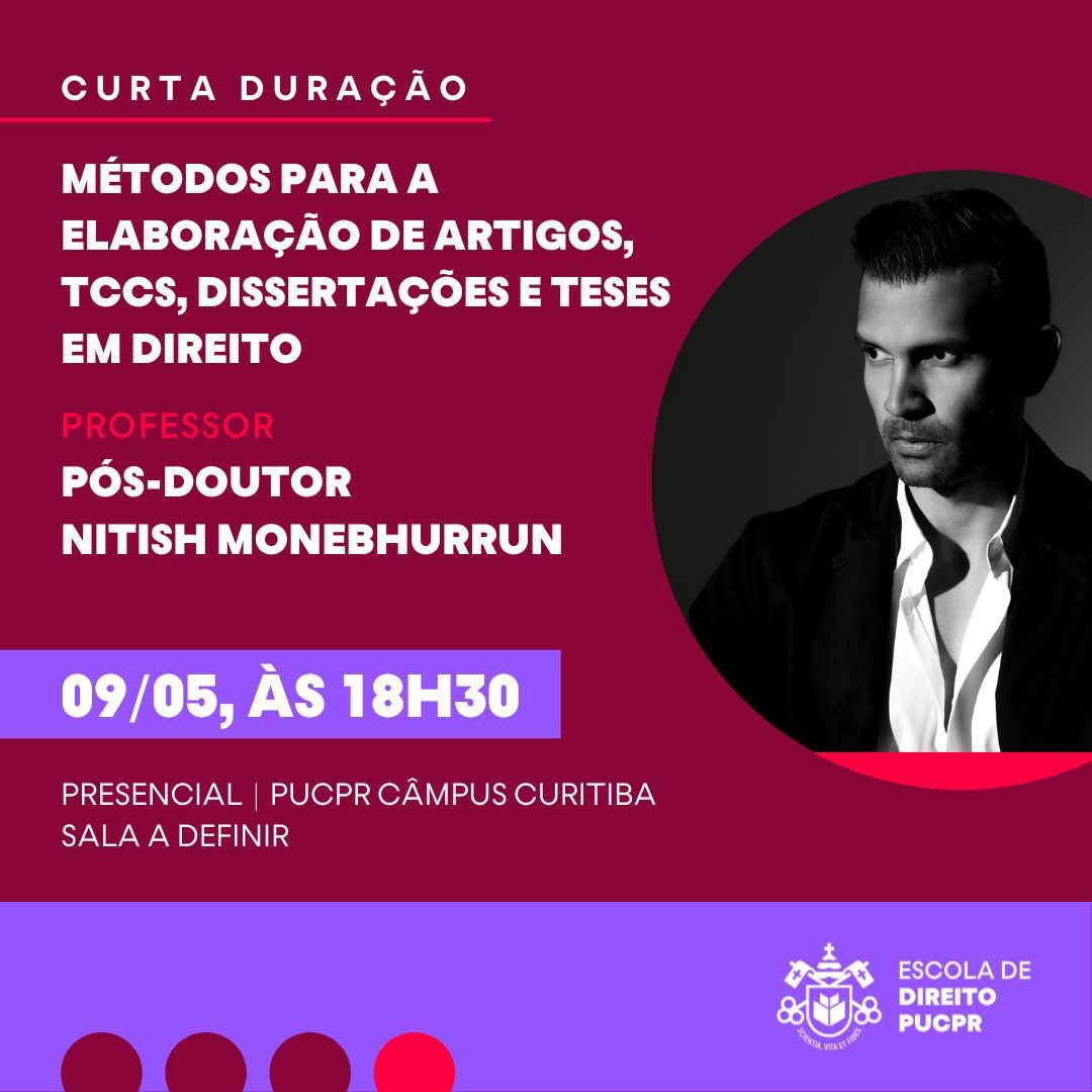 Curso presencial em Curitiba, na <a href="/PUCPRoficial/">PUCPR</a>. Inscrições: pucpr.br/cursos-extensa…
