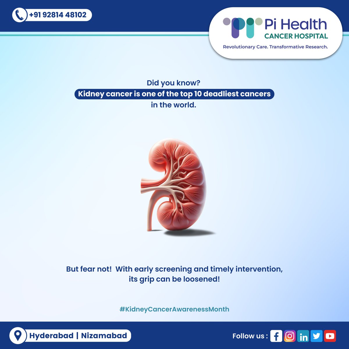pihealthcancer's tweet photo. 🎗️ Raising Awareness, Saving Lives! 🎗️ Did you know? Kidney cancer ranks among the world’s top 10 deadliest cancers. But there’s hope! #KidneyCancerAwarenessMonth. #FightKidneyCancer #CancerPrevention #EarlyDetectionSavesLives #HealthAwareness #CancerWarriors #ScreeningMatters https://t.co/WvzLZyRqxr