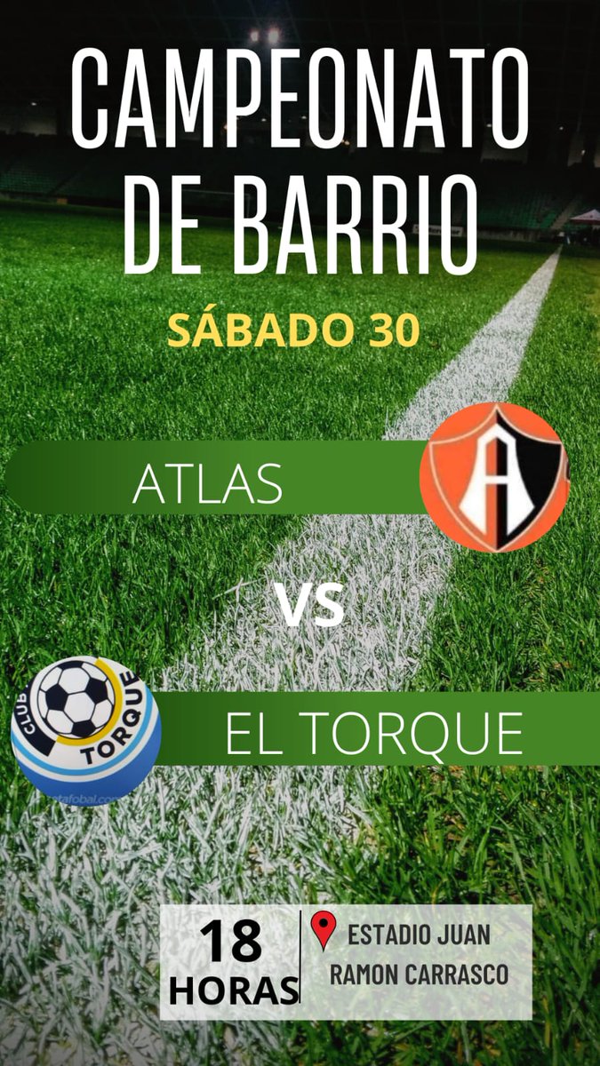 🏟️Estadio Juan Ramón Carrasco (Sarandi del Yi,Durazno)
🏆 5ta fecha barrios 2024 fase de grupos vs @torque_f.c
🗓 Sabado 30 de Marzo de 2024
🕟 18hs

#vamosatlas🧡🤍⚽💪