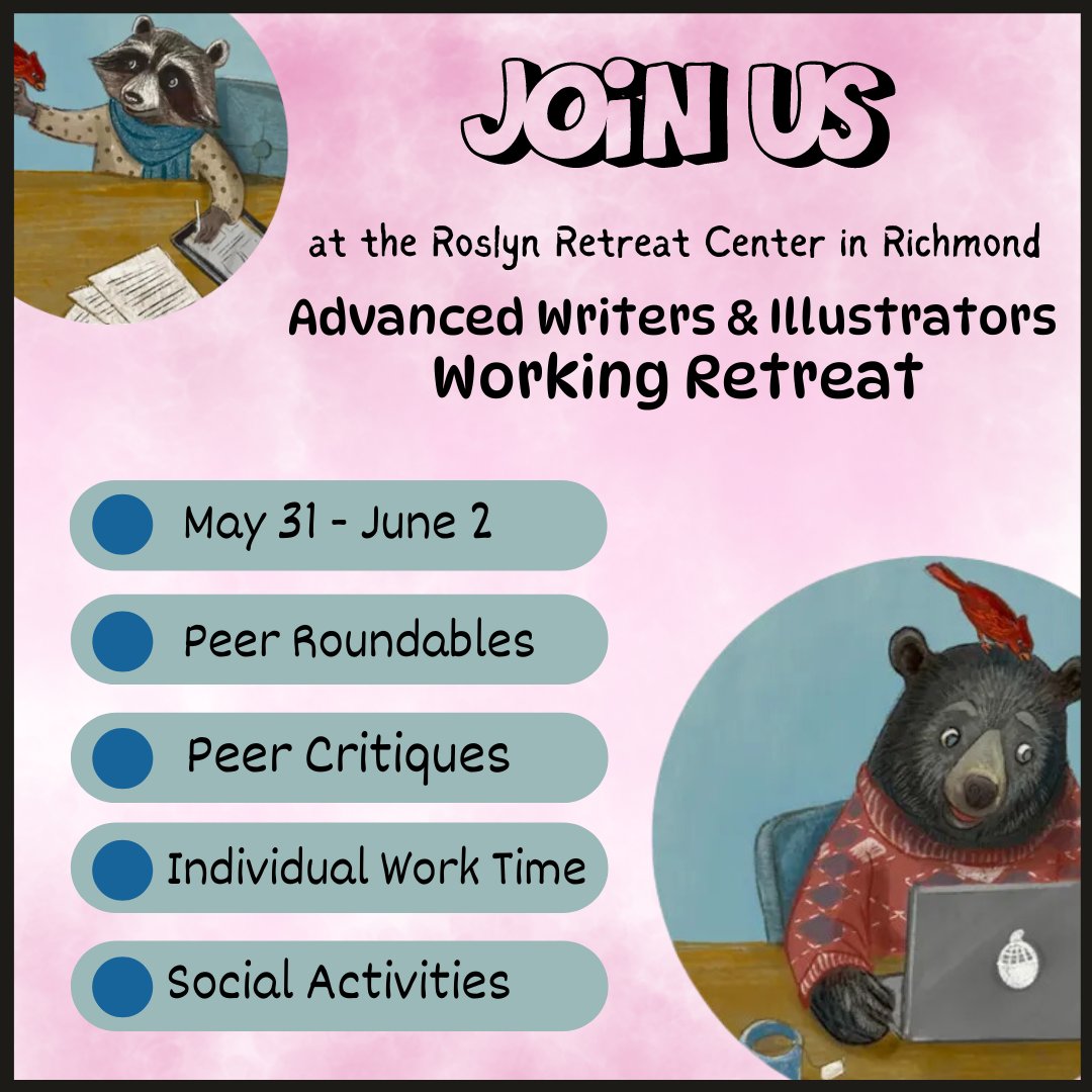 JOIN US for a retreat designed for SCBWI PAL members and advanced writers and illustrators. Our theme is “productivity and connection.” Click here for more information, including a detailed schedule and registration fees: scbwi.org/events/working…