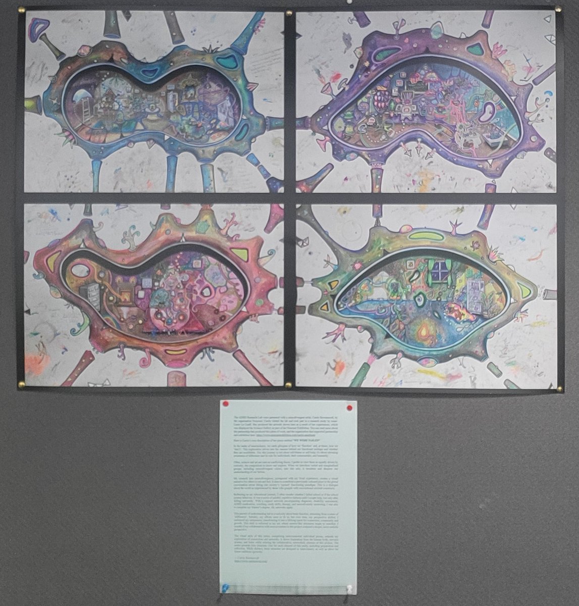 Stunning work displayed in Addison House @KingsCollegeLon by Carrie Ravenscroft produced as part of a Science-Art collaboration with Neuroart.