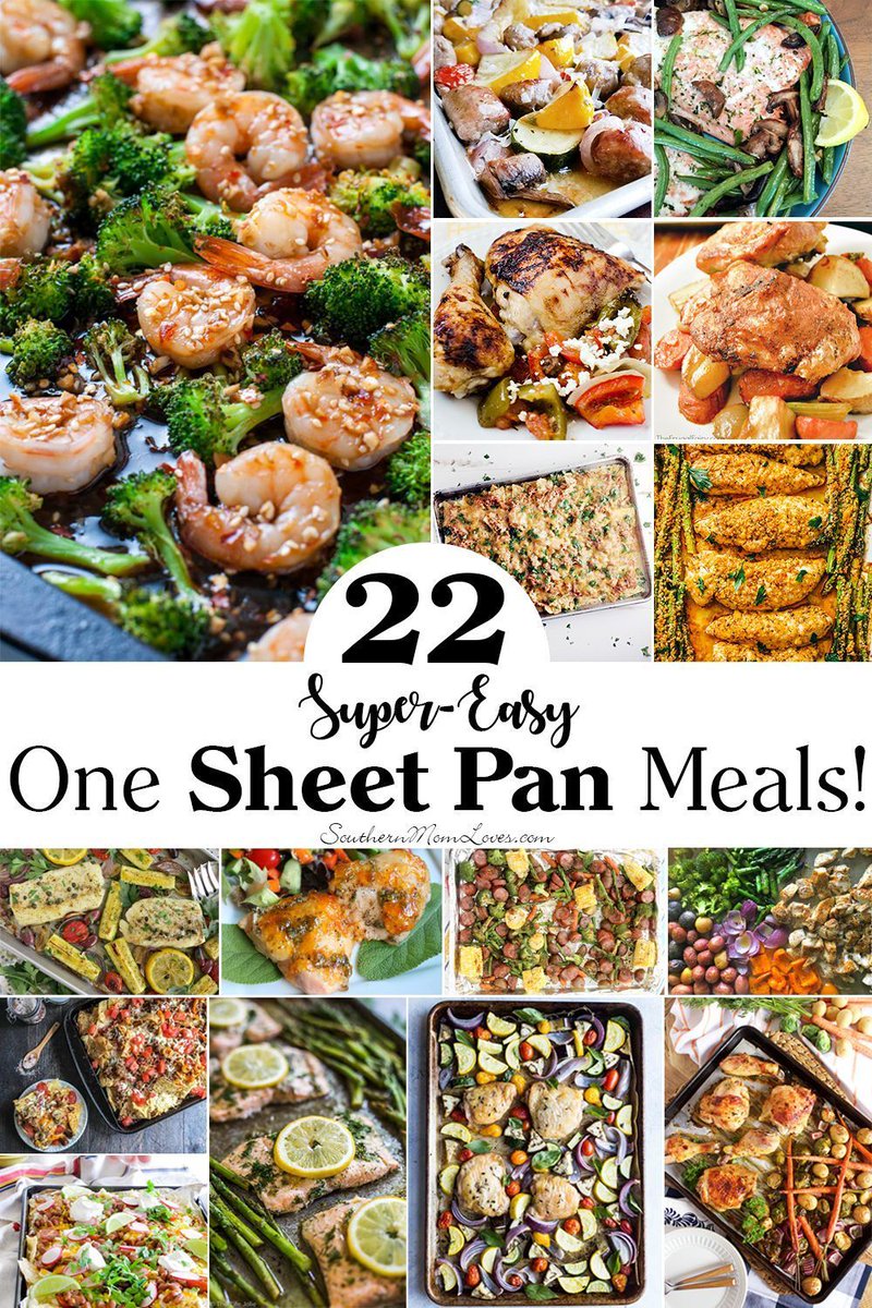 Sheet Pan Meals are a fantastic way to simplify your cooking routine and create delicious and nutritious meals with minimal effort! 61 Super-Easy One Sheet Pan Meals! southernmomloves.com/2018/03/22-sup… #sheetpan #recipes #onepan #onepandinner #sheetpanrecipe #sheetpanrecipes #meal #dinner