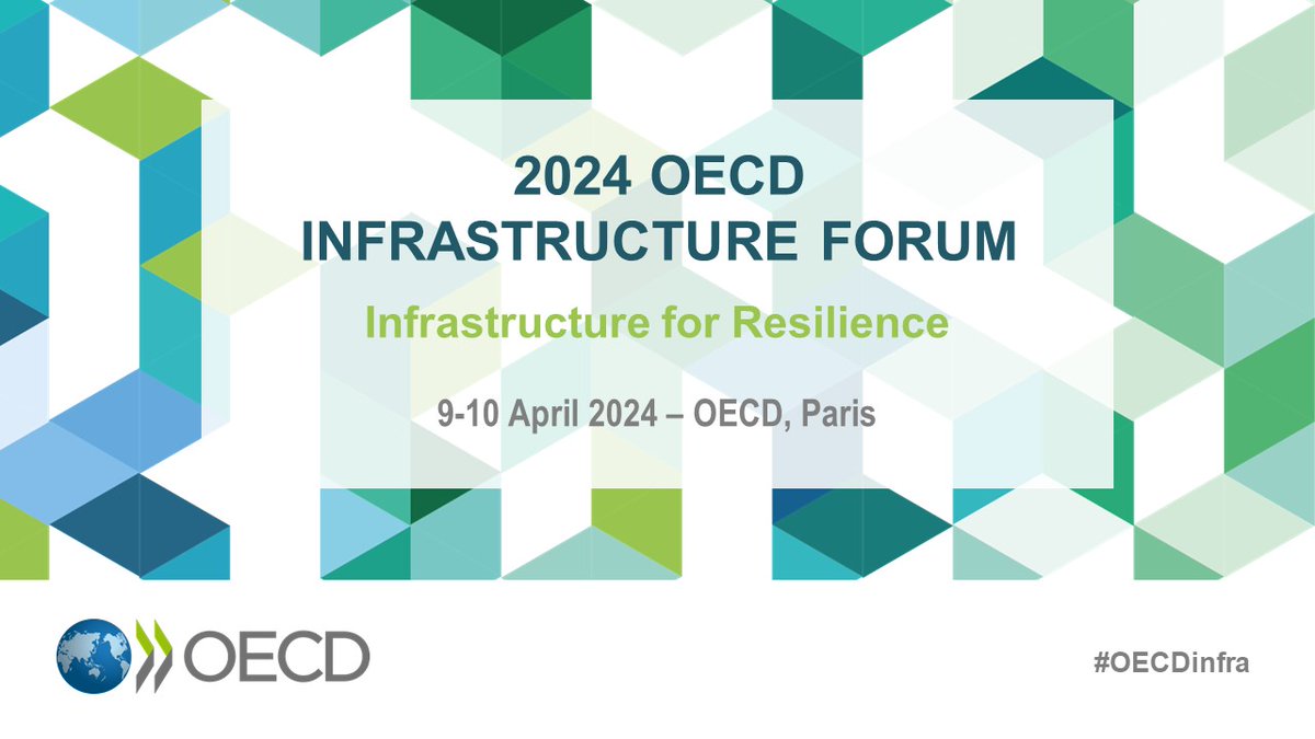 🏗️Infrastructure for Resilience Join the 2024 #OECD Infrastructure Forum as we explore how to build the resilience of infrastructure in regions and cities. 🗓️ 9-10 APRIL 📍 Paris Register 🔗 oe.cd/5t0 #OECDinfra