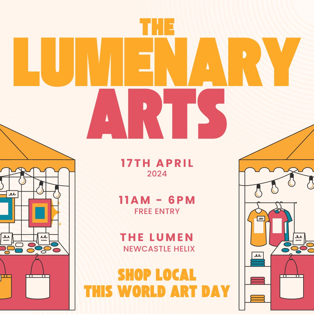 Don’t miss #NewcastleHelix presents… The Lumenary Arts: Local Art Market. Visit @LumenNewcastle on Wednesday 17th April to discover some of the North East’s most creative businesses and artists. Click newcastlehelix.com/events/the-lum… for more information. #WorldArtDay #NorthEastArt