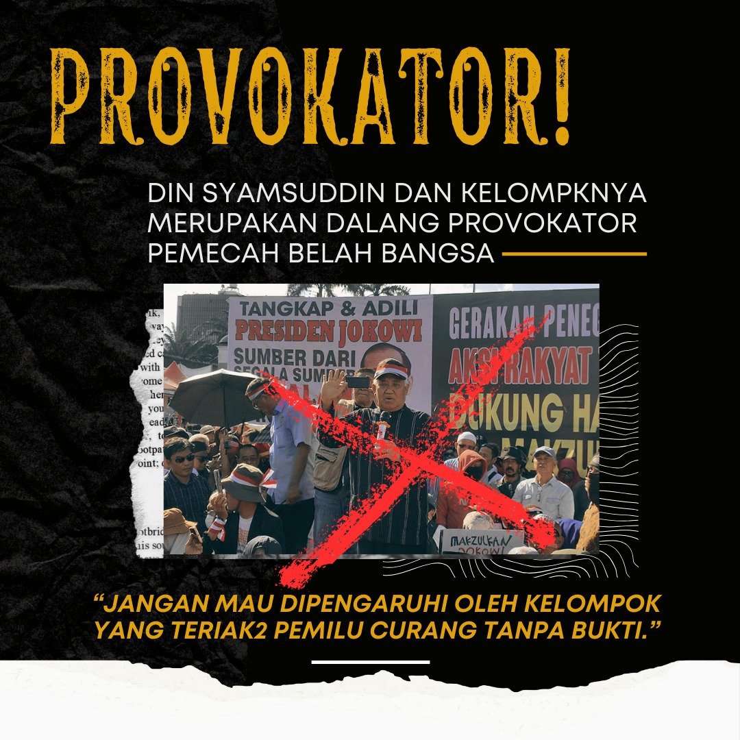 jiro1888's tweet photo. Din syamsuddin dalang provokator pemecah belah bangsa. https://t.co/tpj6Uos3Tk