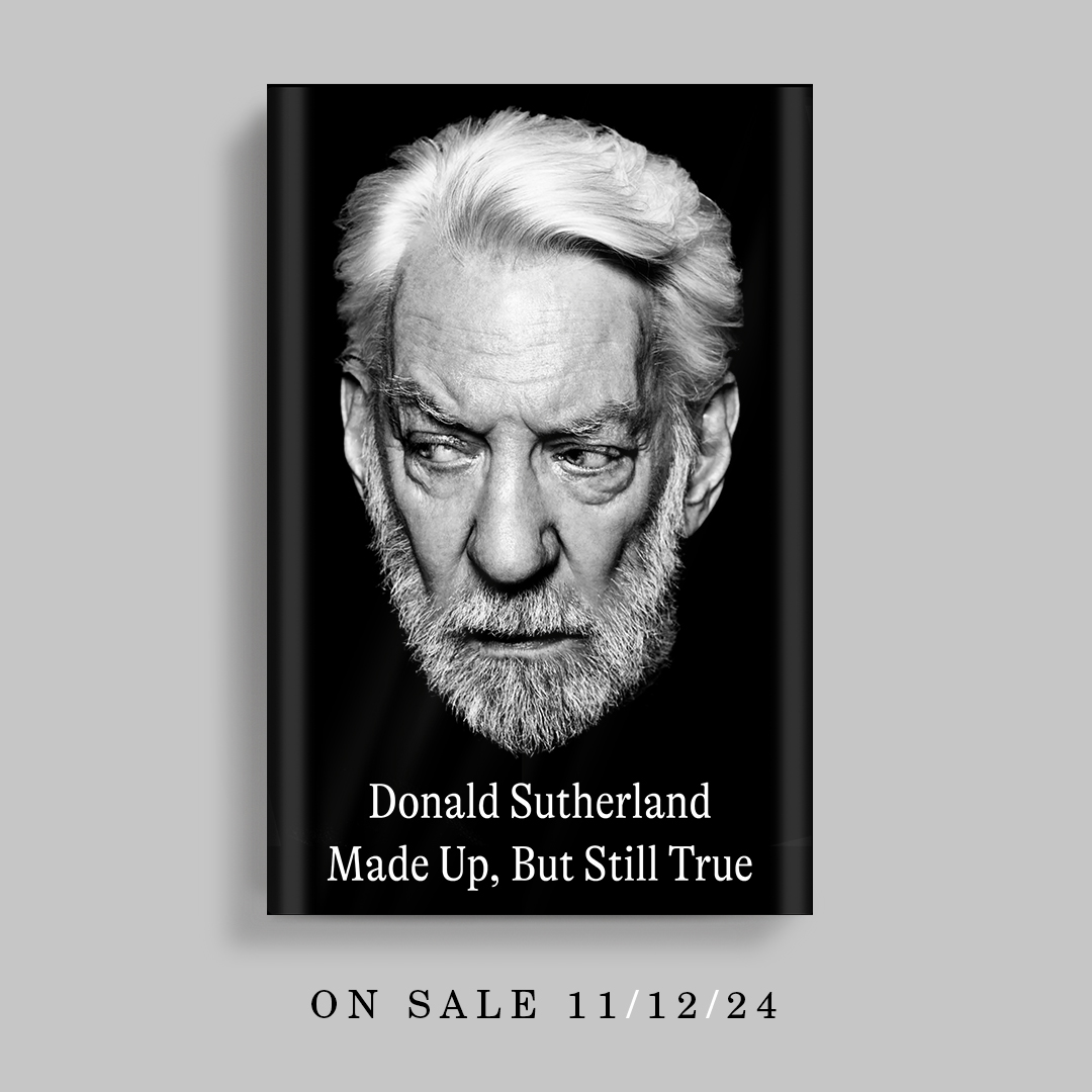 CrownPublishing's tweet photo. We are thrilled to announce legendary actor Donald Sutherland's upcoming memoir, MADE UP, BUT STILL TRUE! In it, he shares his journey through success and loss, and every wild story in between!

Learn more about the book in the @AP—on 11/12!

https://t.co/2PuvKaFl17 https://t.co/tNG4OACpxu