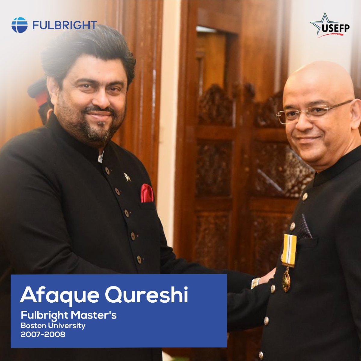 Fulbright alumnus and Commissioner FBR, Afaque Ahmed Qureshi, has been honored with the Tamgha-i-Imtiaz (Medal of Excellence) for his contributions as a Focal Person for FBR, which involved negotiations with the IMF. #USEFP #Fulbright