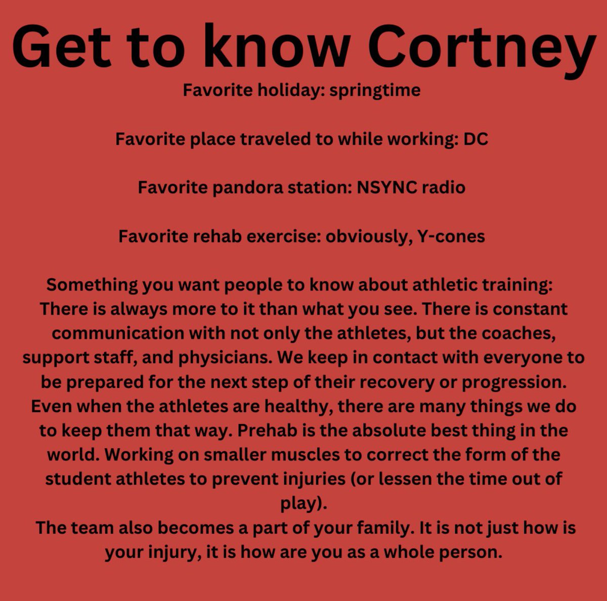 Moving along to our volleyball athletic trainer! Thank you for being awesome and helping your athletes day in and day out!