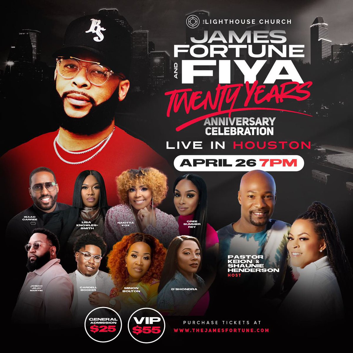 Houston Tx April 26th! Don’t miss it! thejamesfortune.com