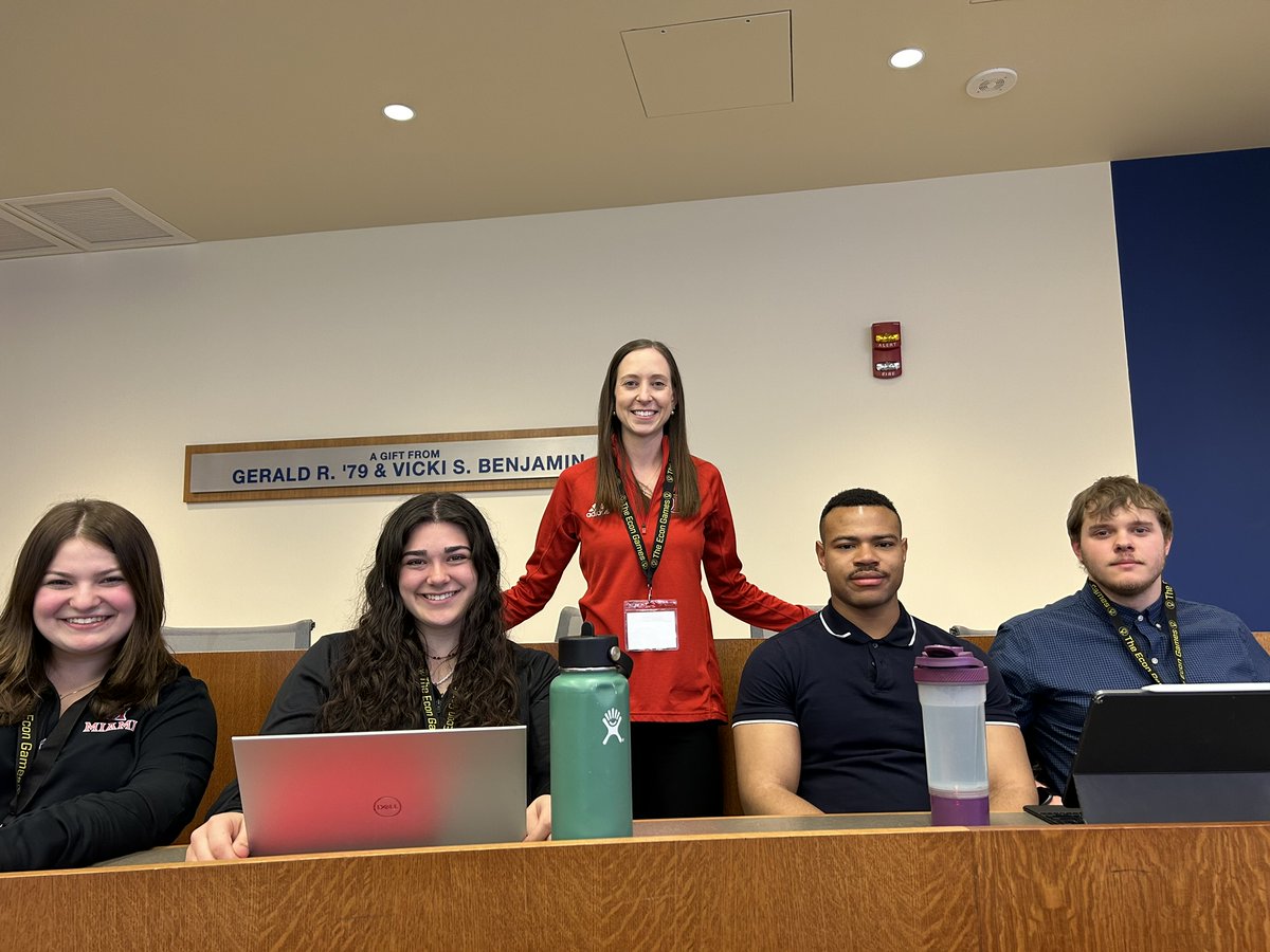 Drs. Peter Nencka (<a href="/peternka/">Peter Nencka 📊</a>) and Carla Nietfeld (<a href="/CarlaNietfeld/">Carla Nietfeld</a>) helped prepare students to participate in The Econ Games 2024.  Miami brought 2 teams to compete against 19 teams from 11 different universities. Team 1 took 1st place. linkedin.com/feed/update/ur… <a href="/FarmerSchoolMU/">Miami University Farmer School of Business</a>
