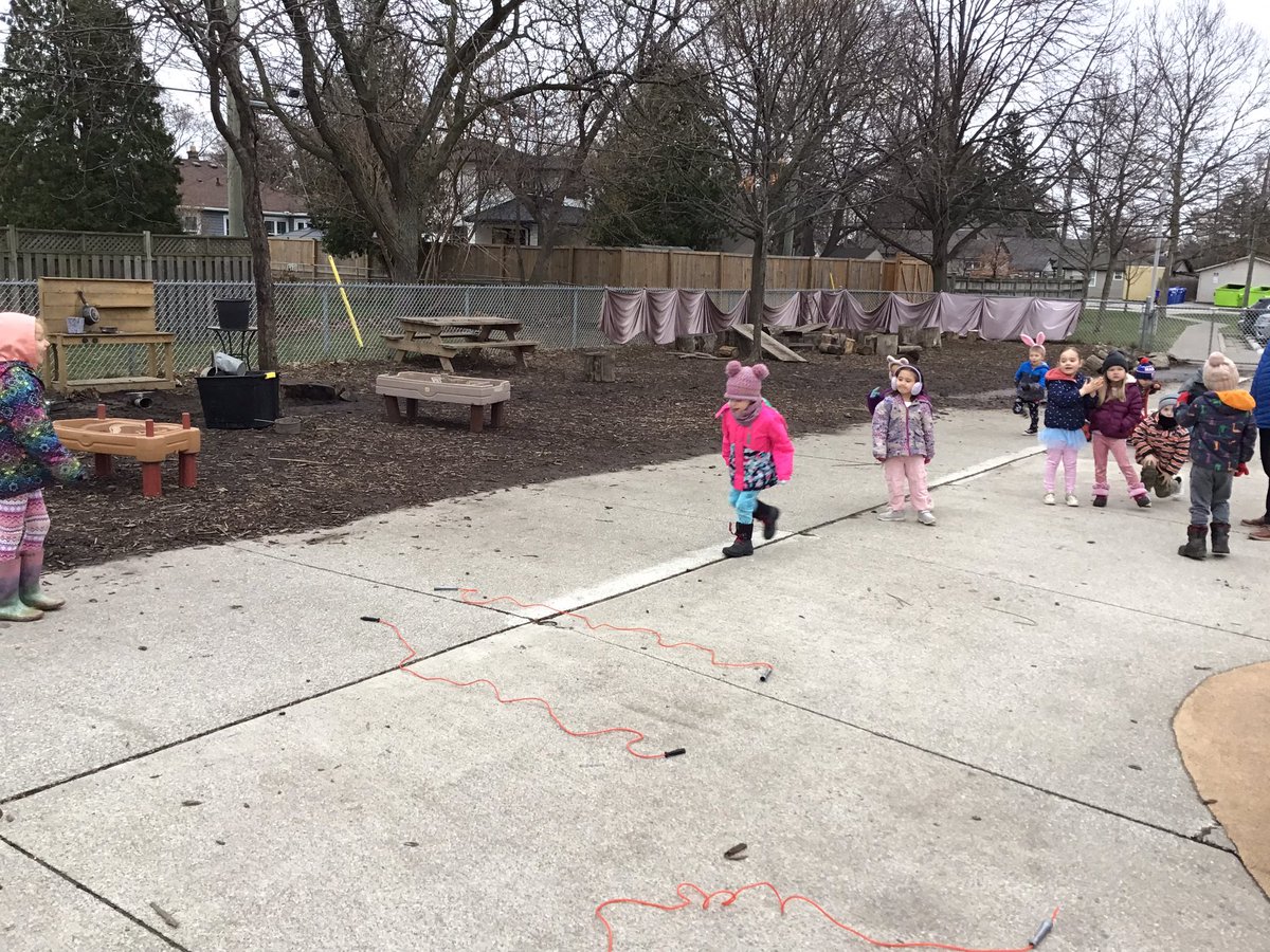 JBrentECE's tweet photo. #SpringChat has us talking about the water cycle. E remembered a game we played a while back and asked for ‘Jump the River’. On ☔️ days, the river grows ‘wider’ & its ‘banks swell’. On sunny days, the water evaporates, forms☁️ & becomes ‘narrow’. #mathchat #naturechat #4Frame https://t.co/uWvYnTCe8N
