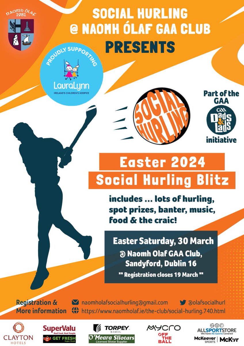 Only 3 more sleeps. Hope the Hurley’s are primed & ready for action!!! A great day of fun guaranteed with Dads & Lads from all provinces #socialhurling If you’ve not seen #GAADadsandLads take a wander over to Sandyford this Saturday