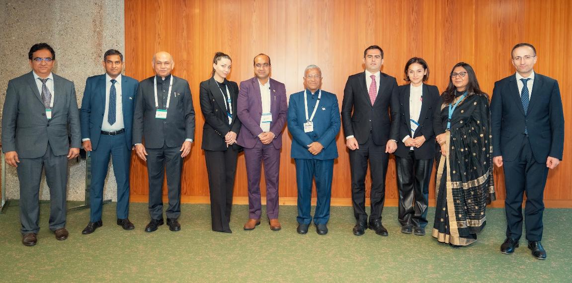 On the sidelines of #IPU148, Hon’ble Deputy Chairman Rajya Sabha @Harivansh1956, along with Hon’ble MP @SujeetKOfficial, met the Vice President of the Parliament of Armenia @HakobArshakyan, and discussed deepening 🇮🇳 & 🇦🇲 Parliamentary friendship and cooperation