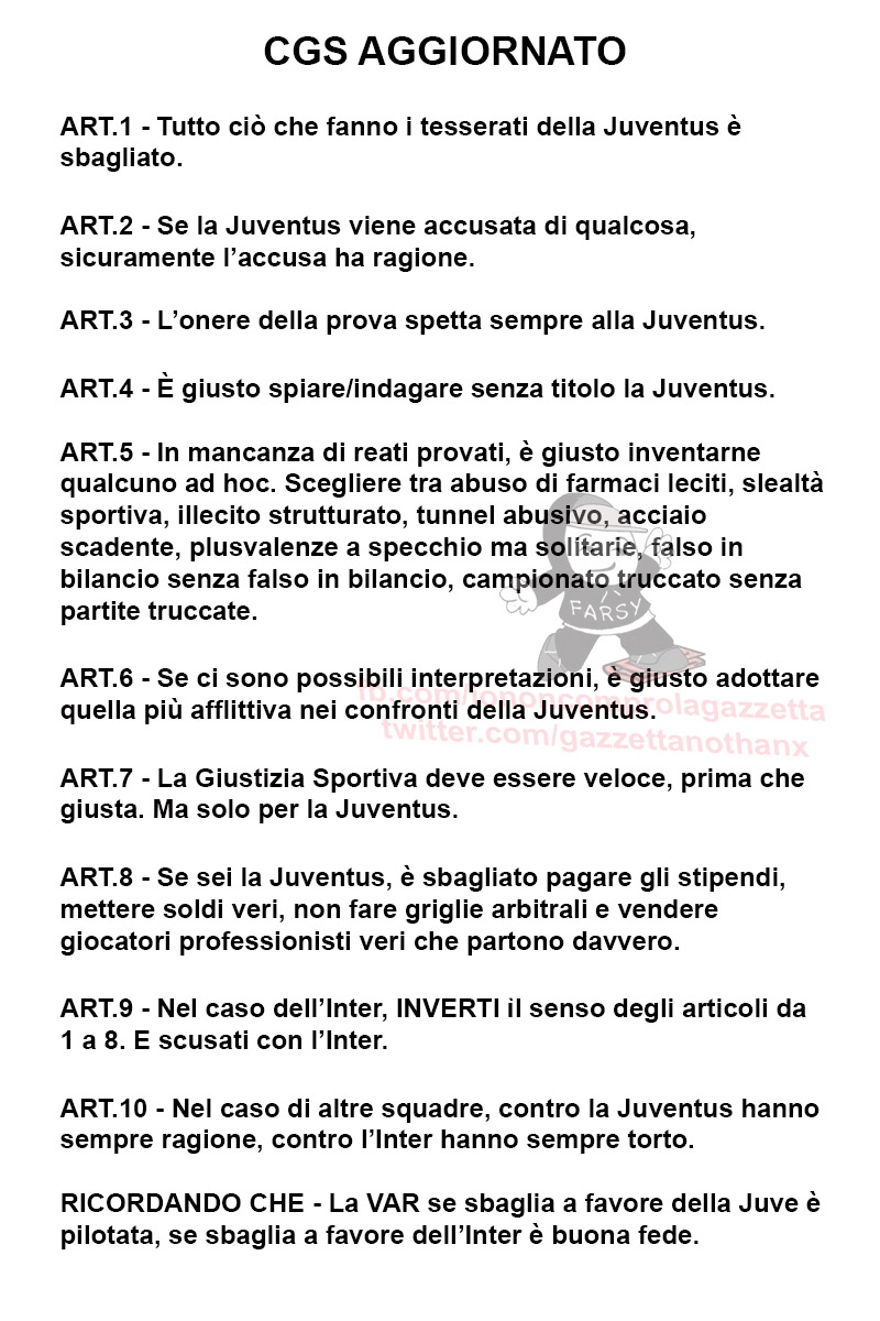 Il Codice Giustizia Sportiva aggiornato dopo gli ultimi eventi.