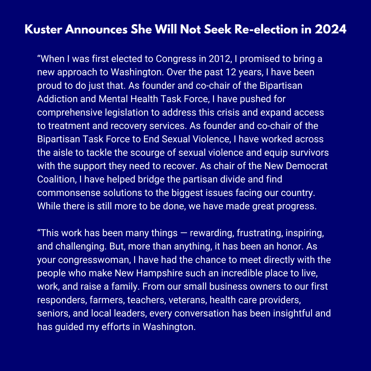 ARCHIVE: Congresswoman Ann McLane Kuster tweet media